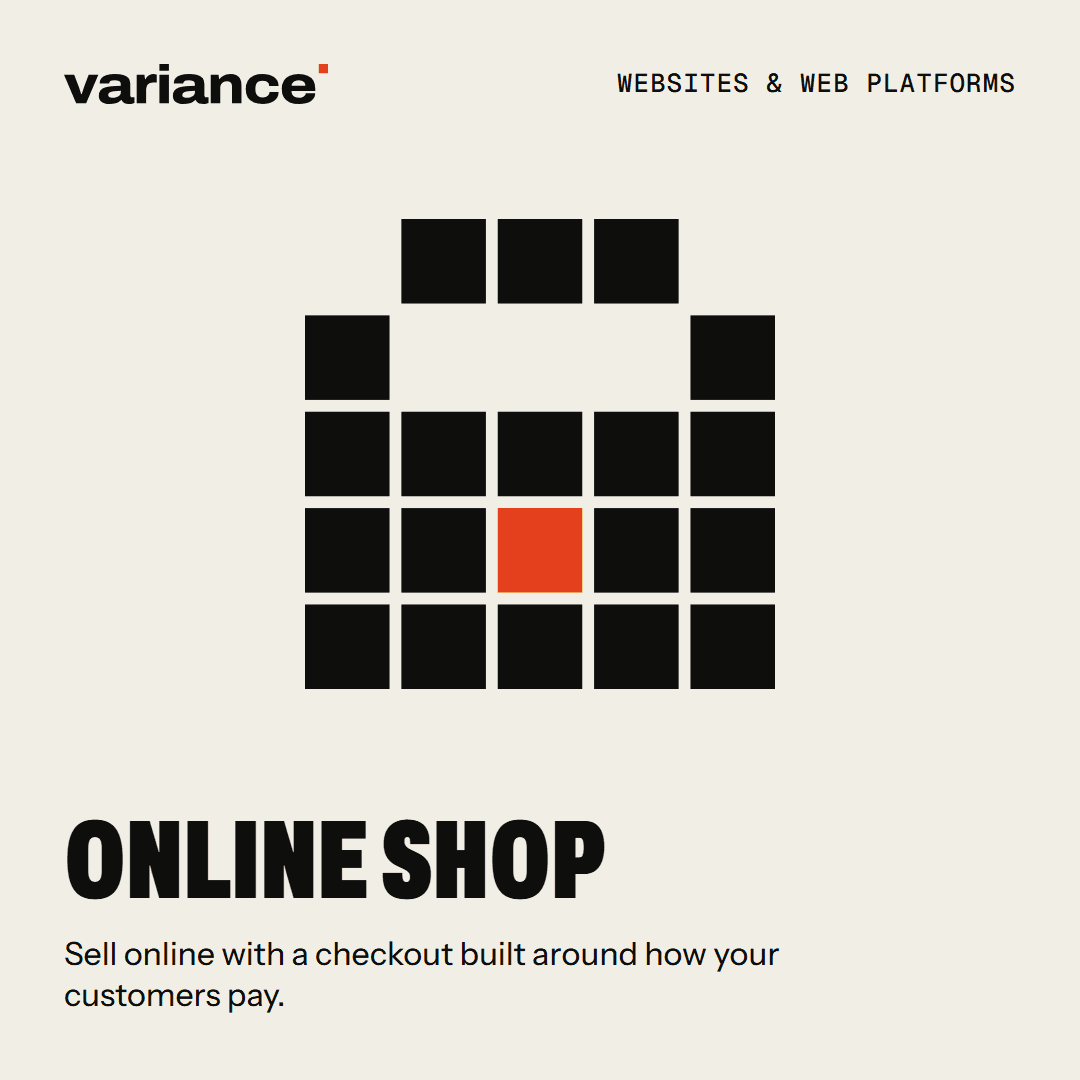The Online shop card from the Variance catalogue