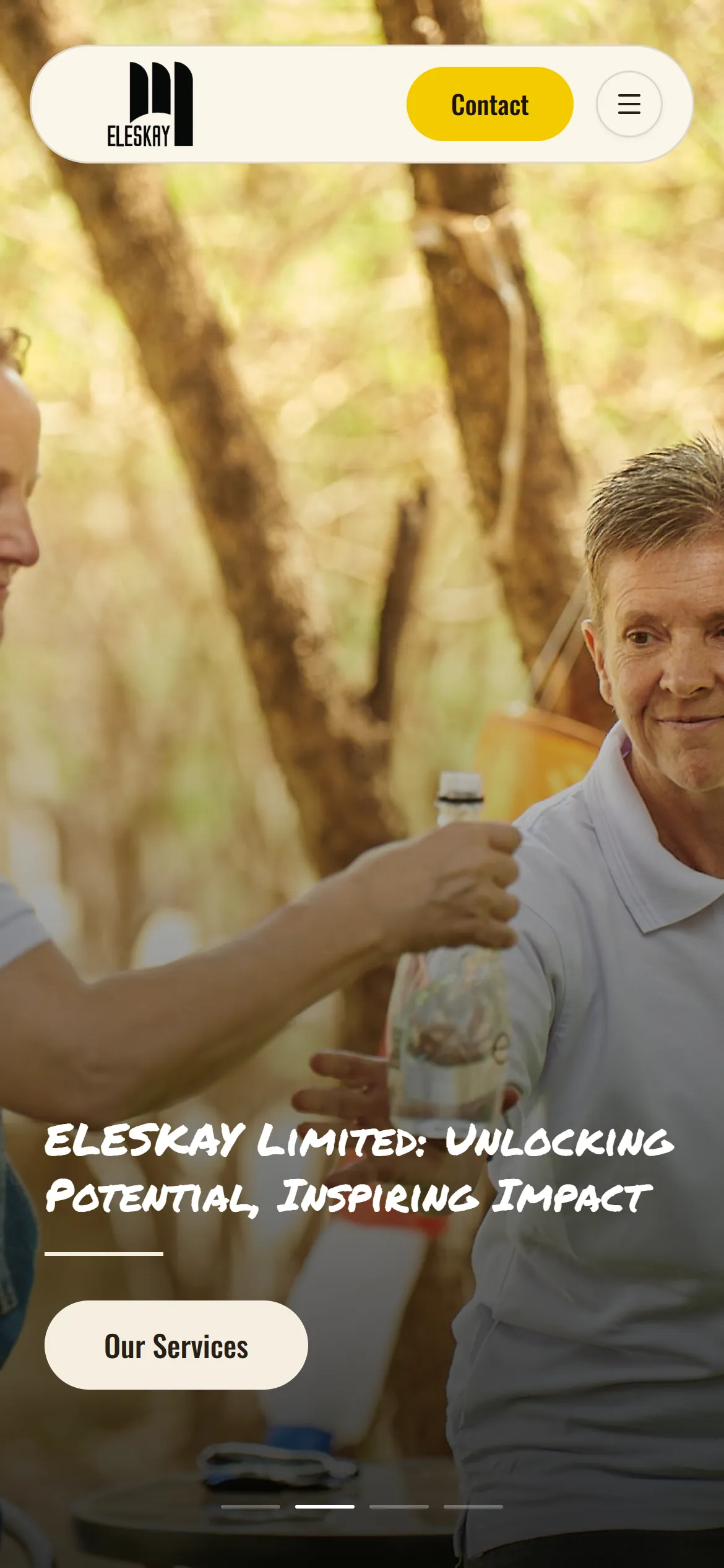 The Eleskay website on a phone