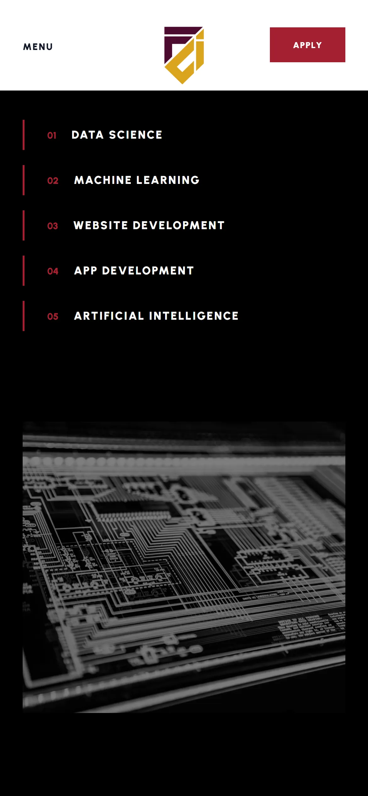The FONE Coding Institute website on a phone, screen 2