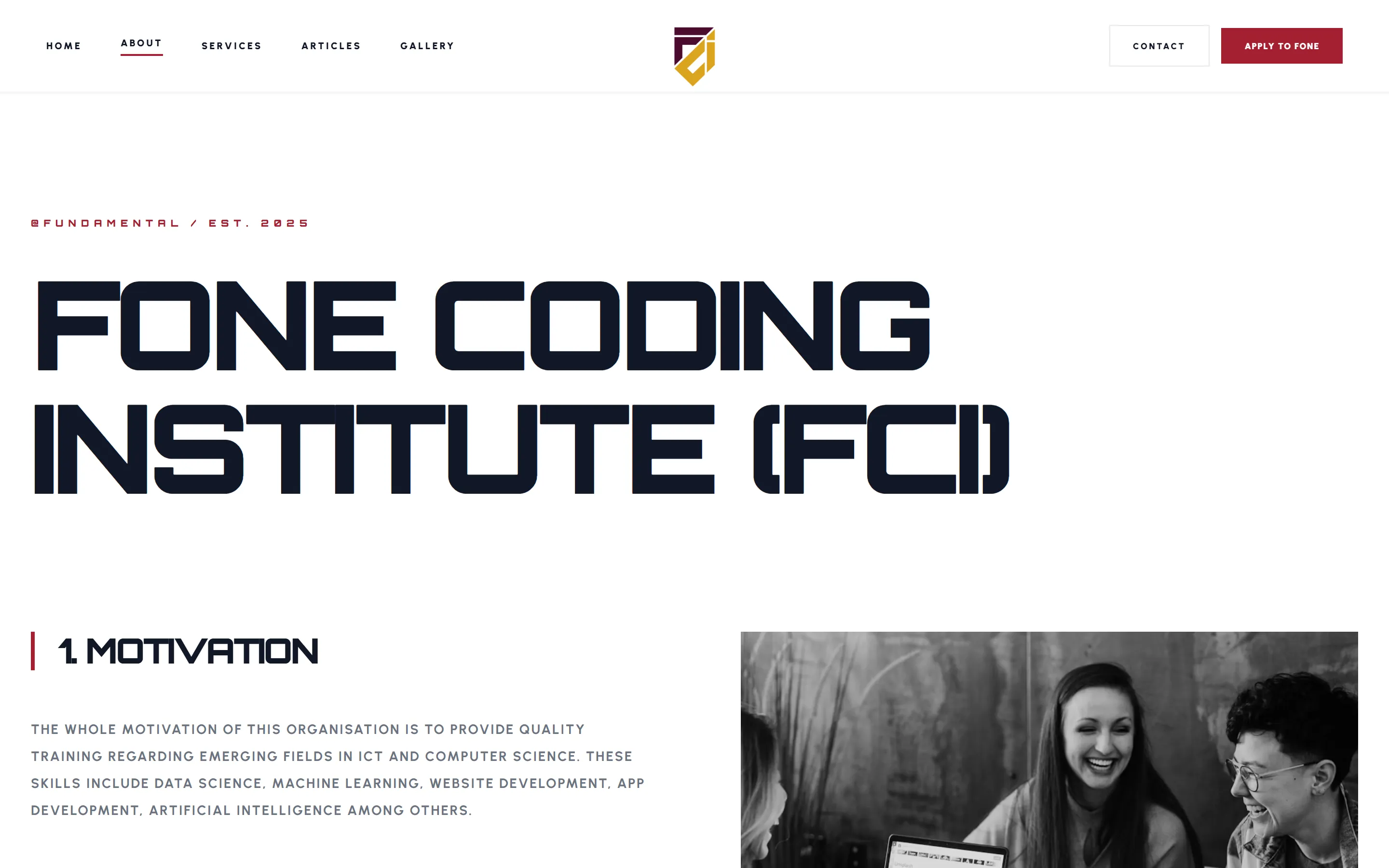 About: the institute and its motivation.