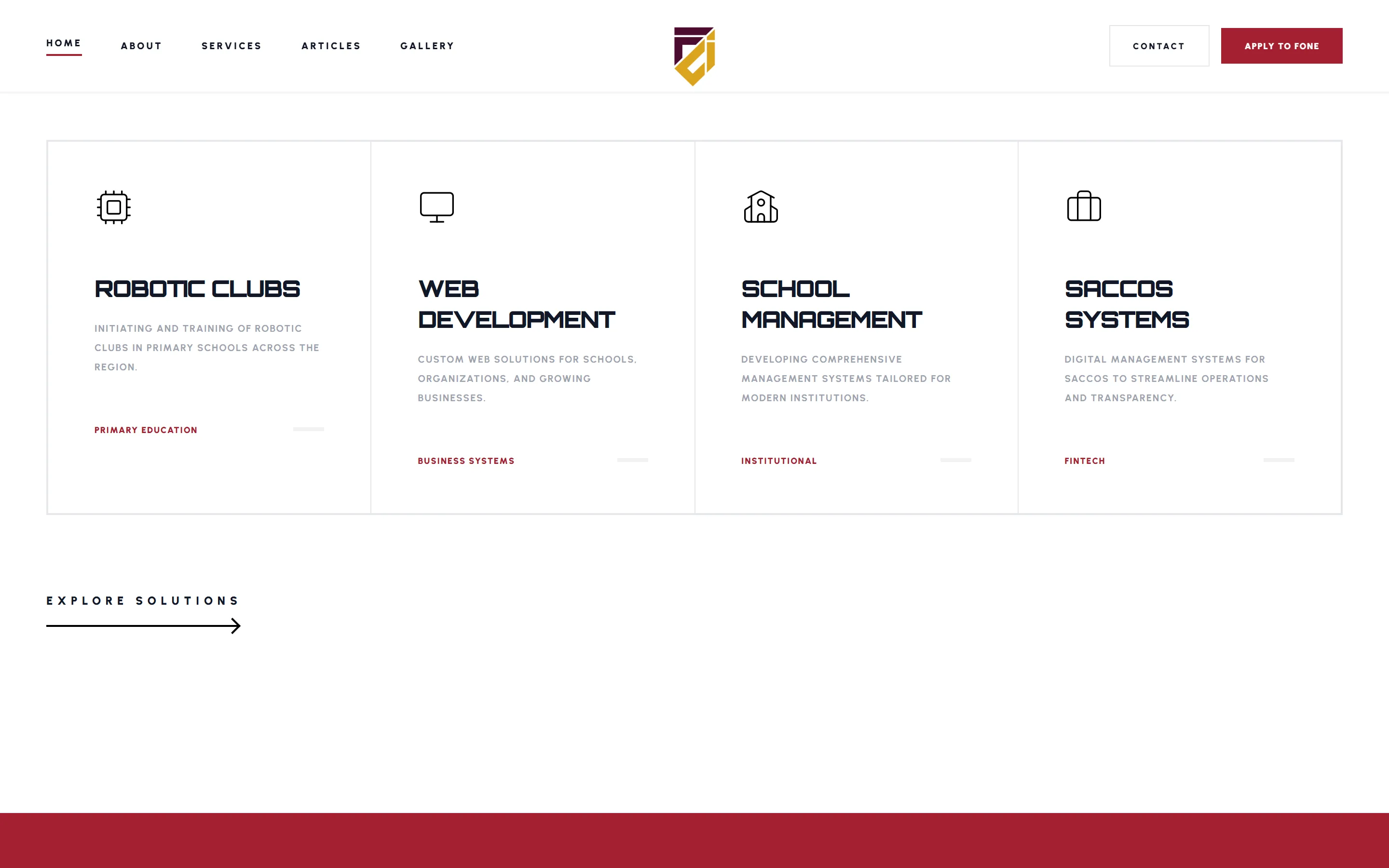 Beyond education: robotics clubs, web development, school management and SACCO systems.