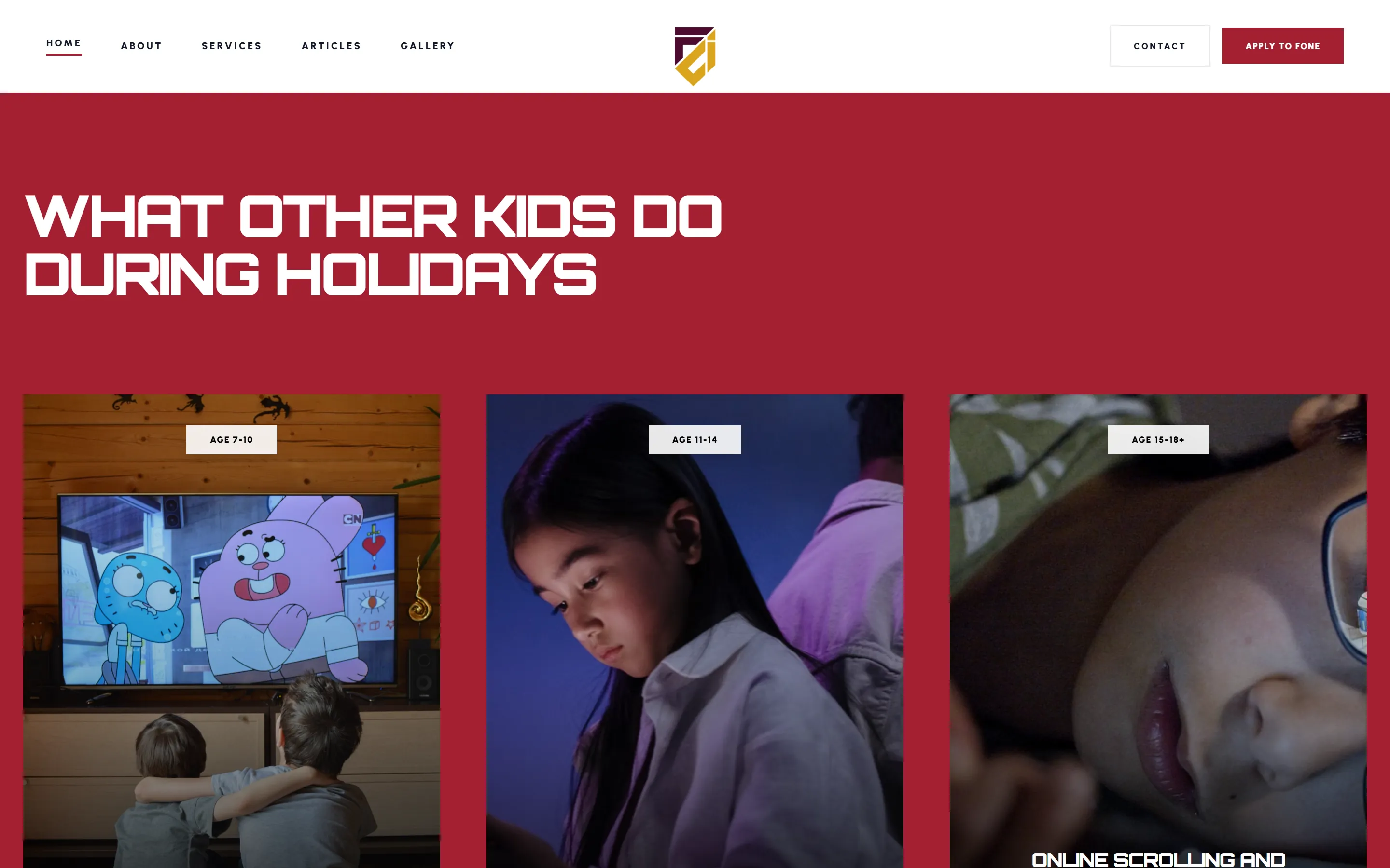 What other kids do during the holidays…