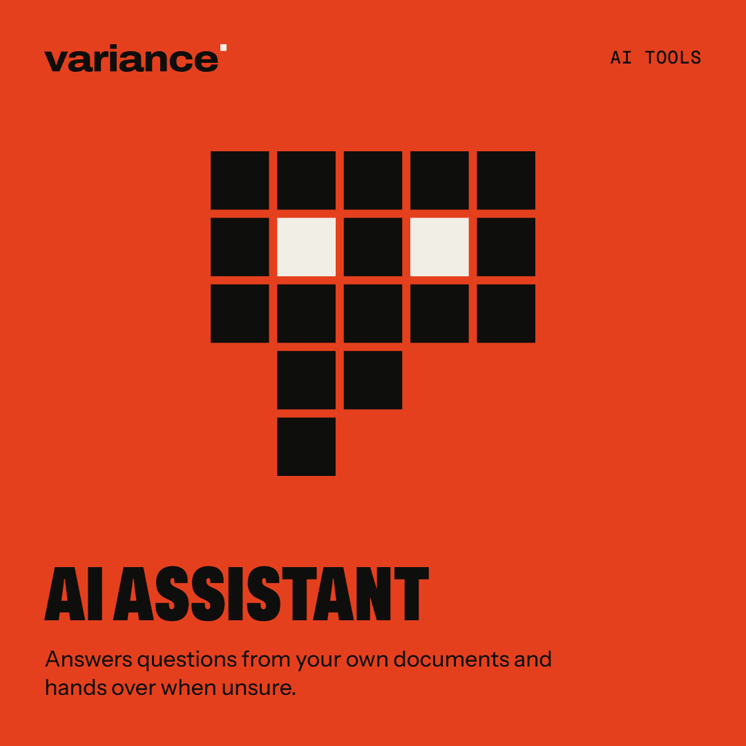 The AI assistant card from the Variance catalogue