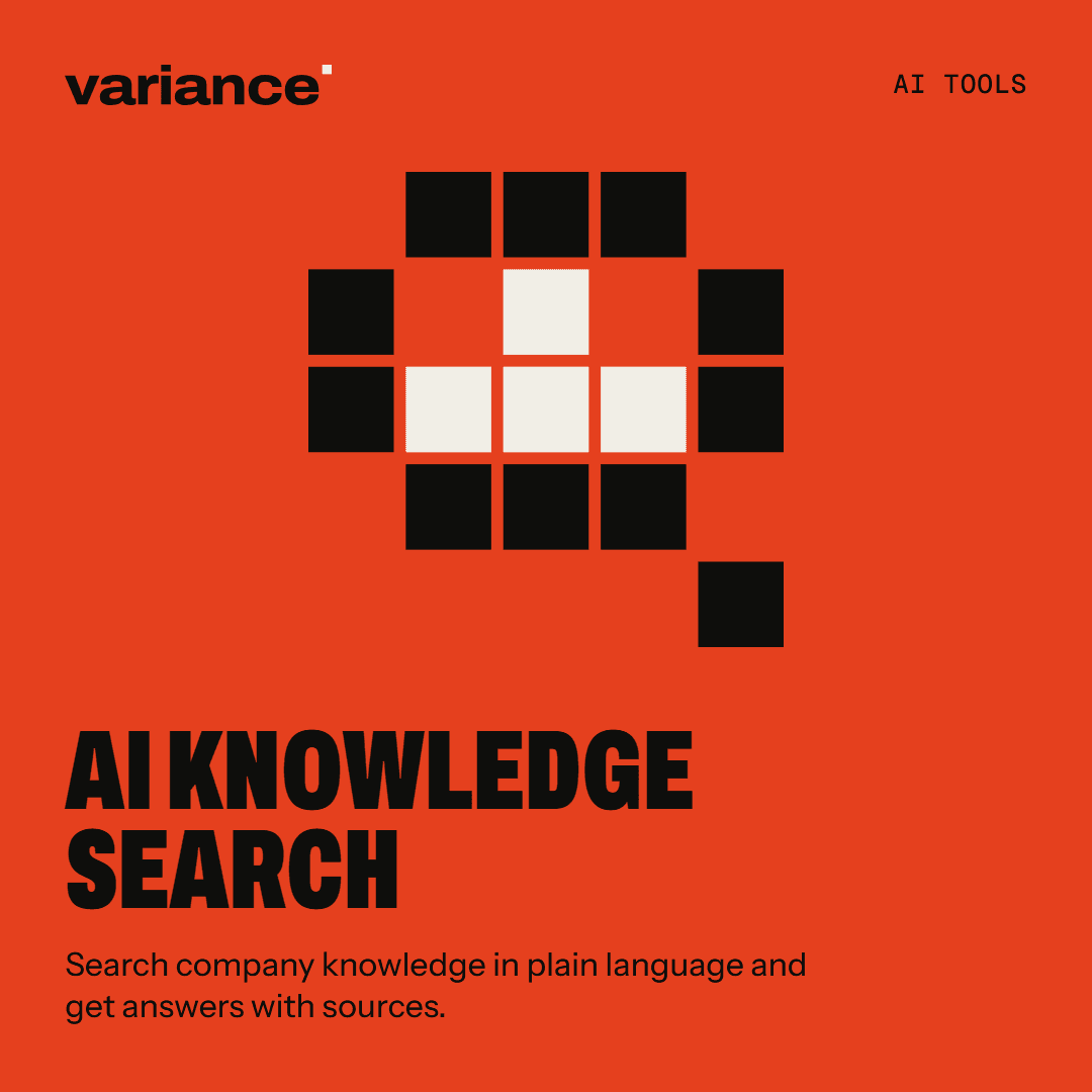The AI knowledge search card from the Variance catalogue