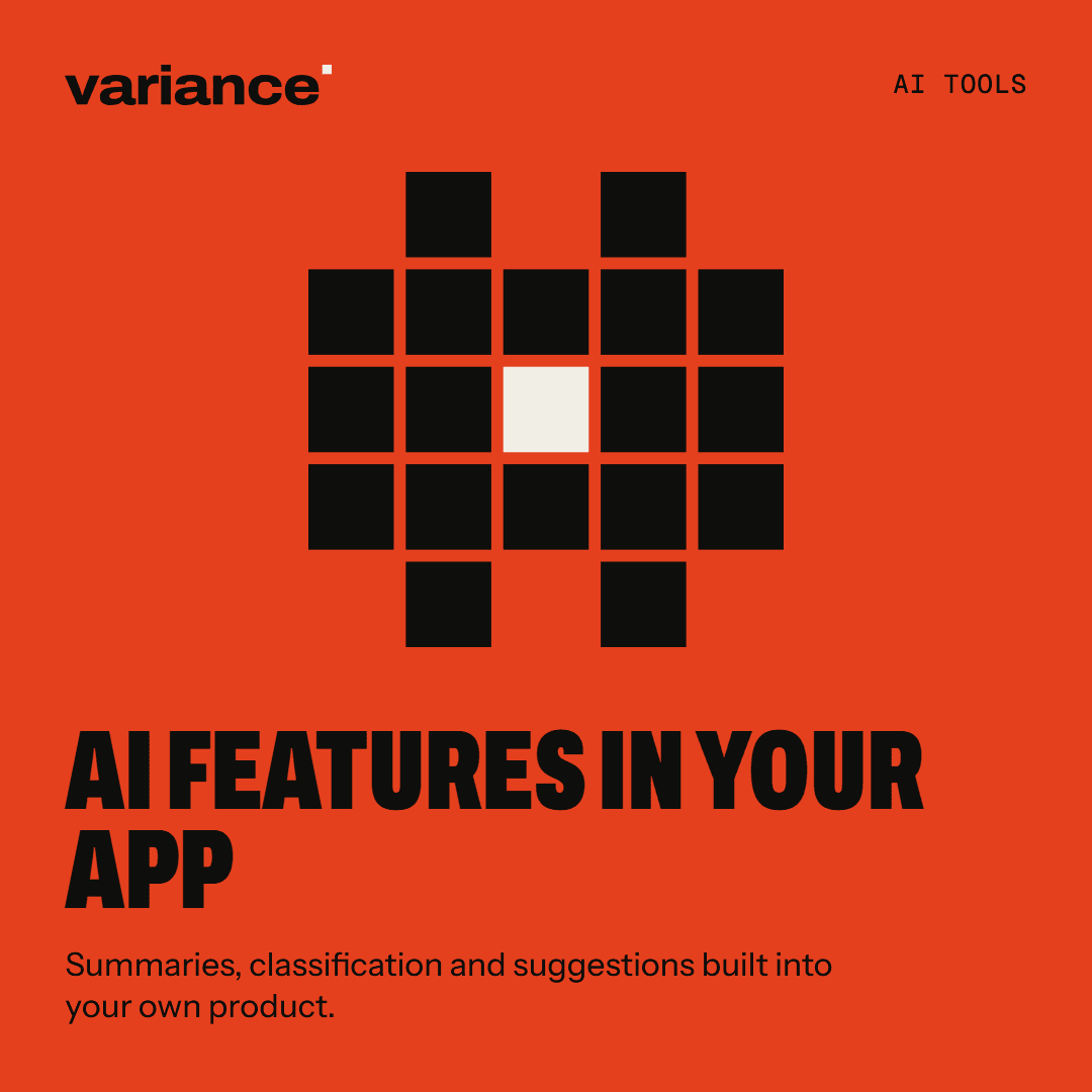 The AI features in your app card from the Variance catalogue
