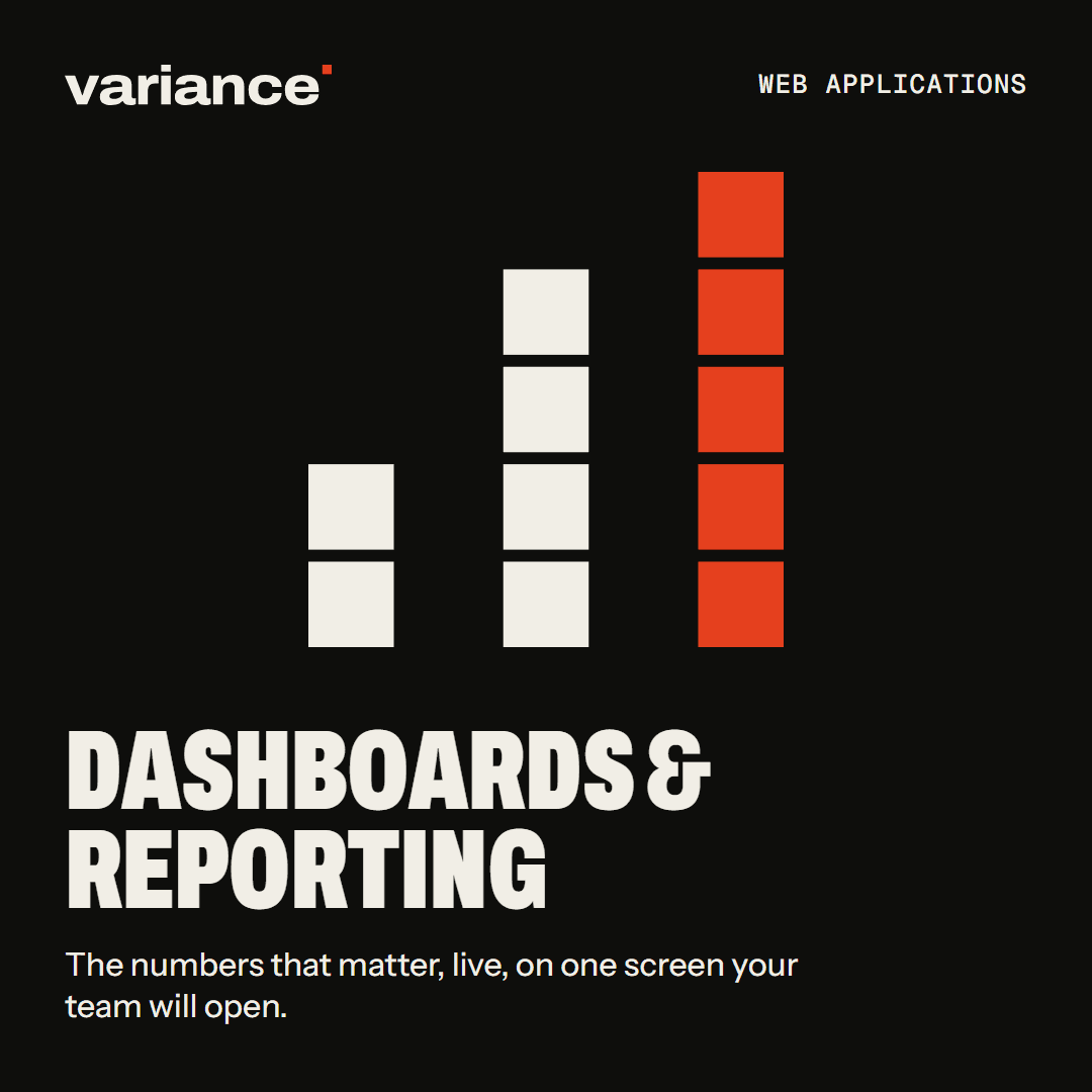 The Dashboards & reporting card from the Variance catalogue