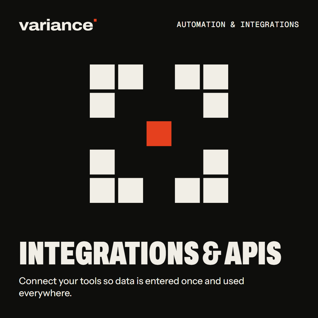 The Integrations & APIs card from the Variance catalogue