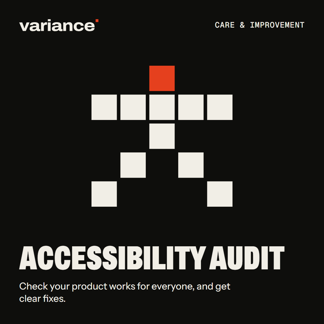 The Accessibility audit card from the Variance catalogue