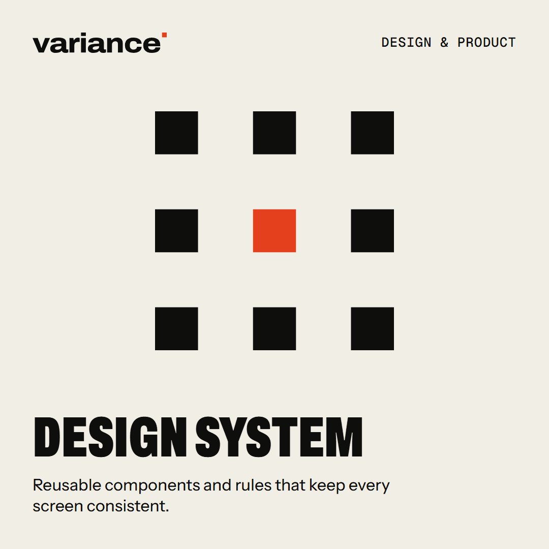 The Design system card from the Variance catalogue