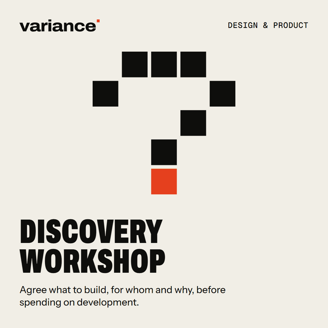 The Discovery workshop card from the Variance catalogue
