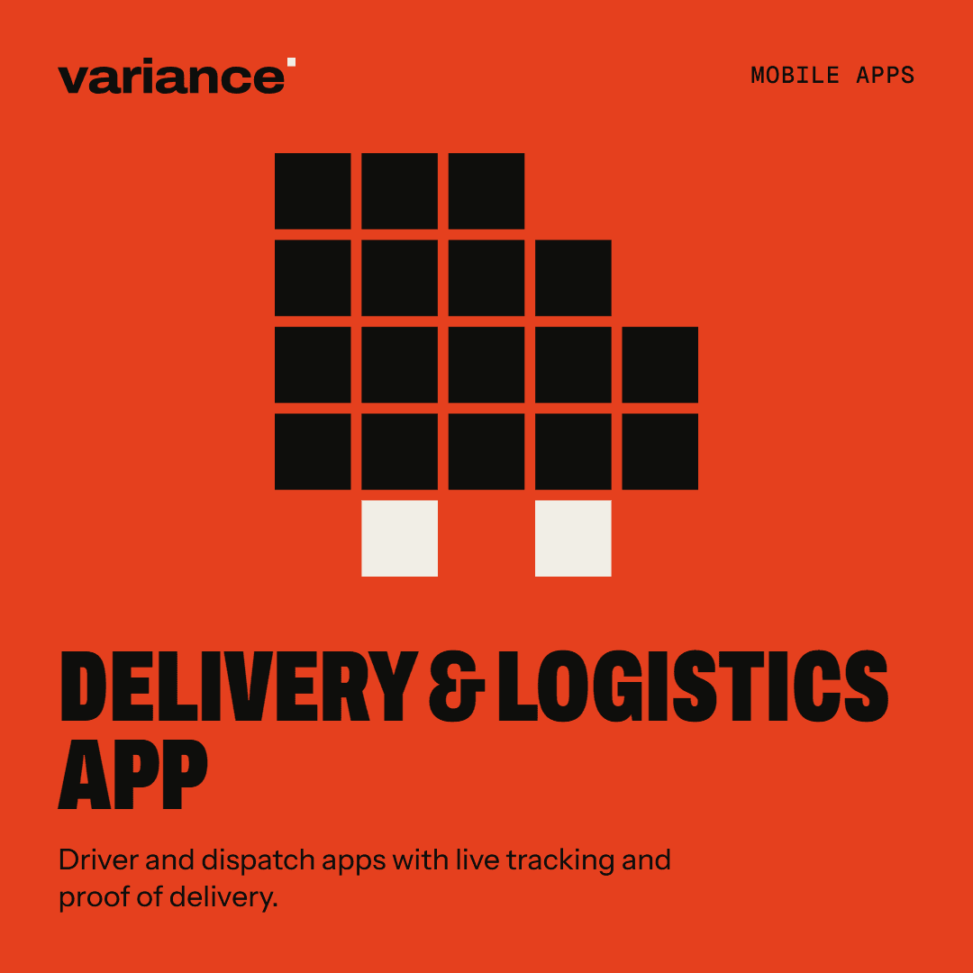 The Delivery & logistics app card from the Variance catalogue