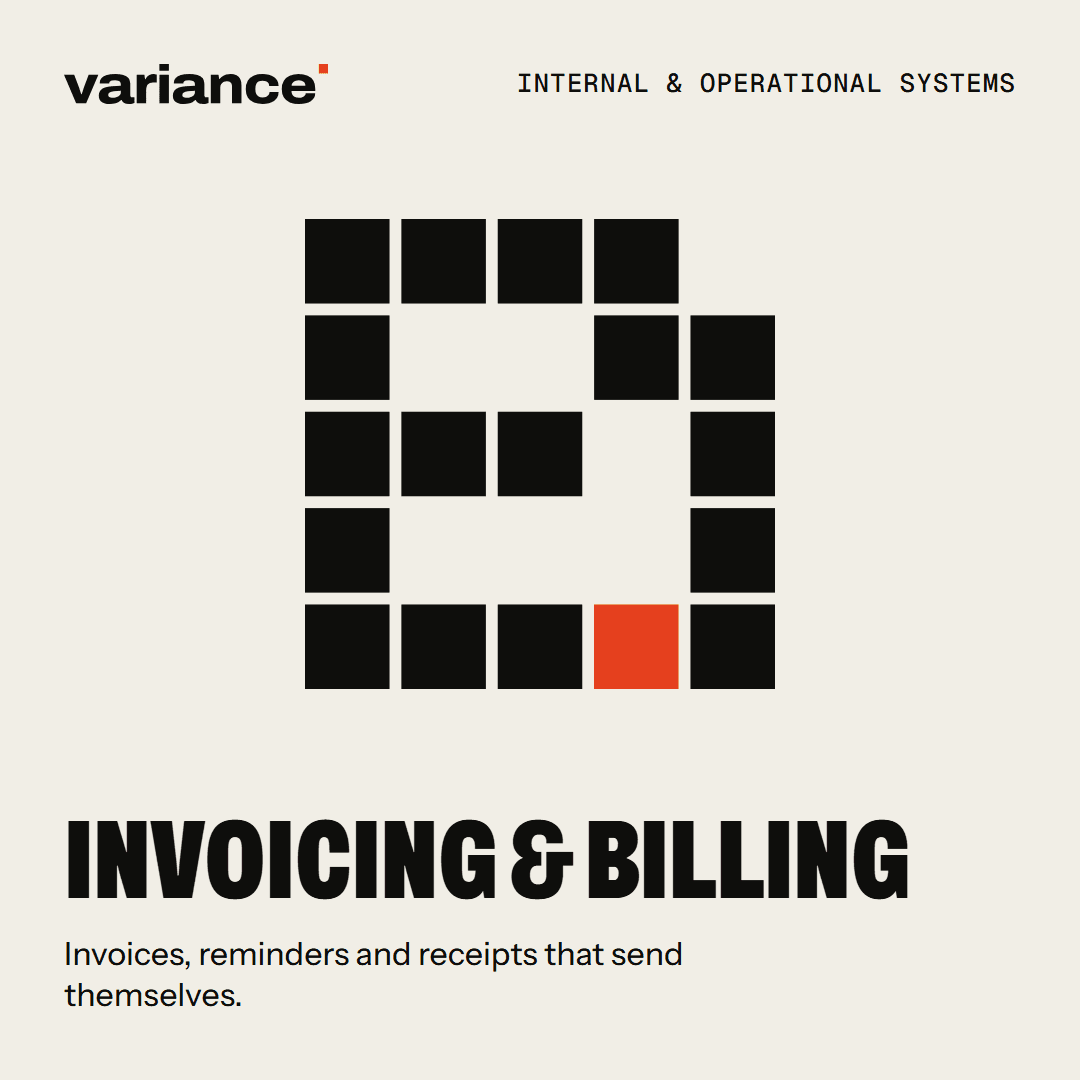 The Invoicing & billing card from the Variance catalogue