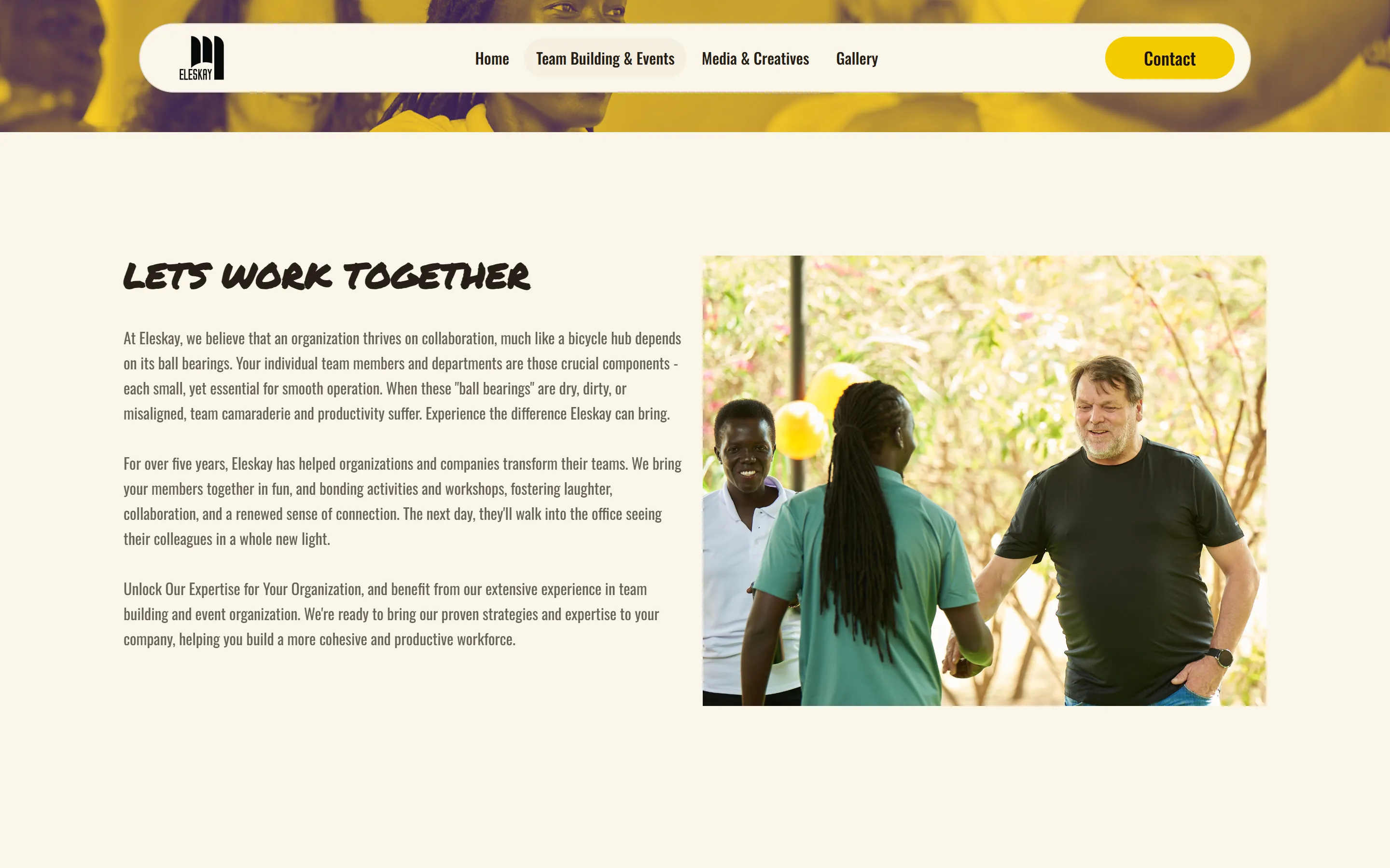 Team building and events: let's work together.