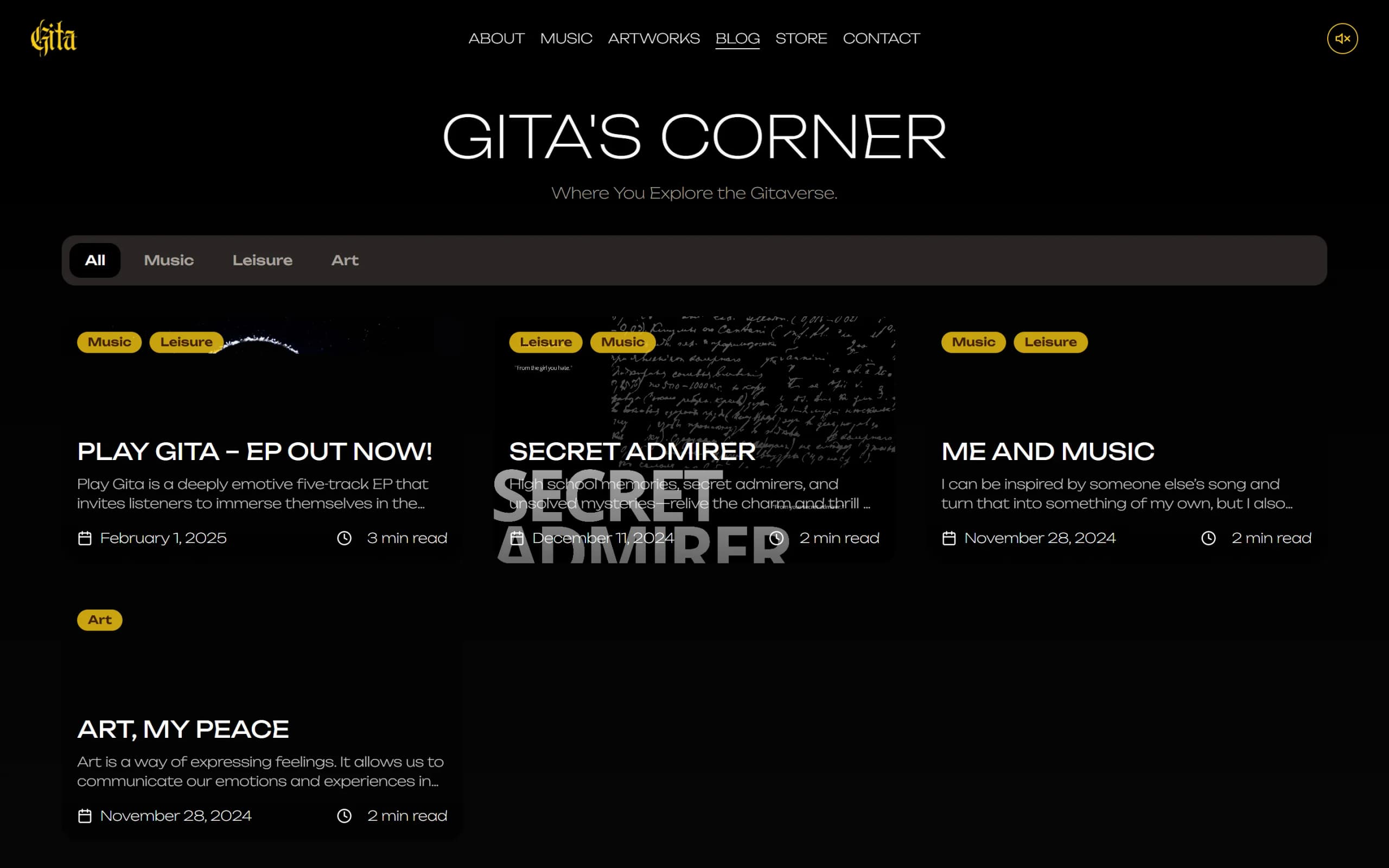 The blog: Gita's Corner.